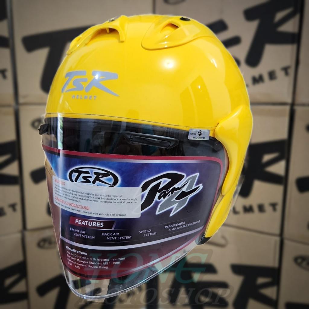 Helm TSR Ram 4 Kuning Yamaha Yellow Original Half Face TSR Helmet Ram4