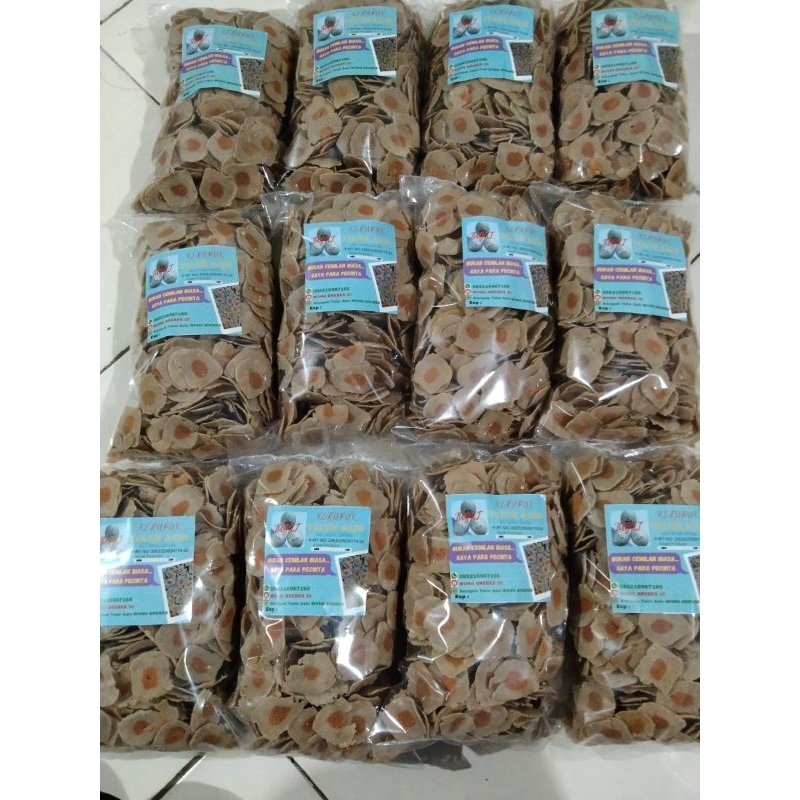 

KERUPUK TELOR ASIN MENTAH VARIAN ORIGINAL ASLI WONG BREBES KEMASAN 500 gram