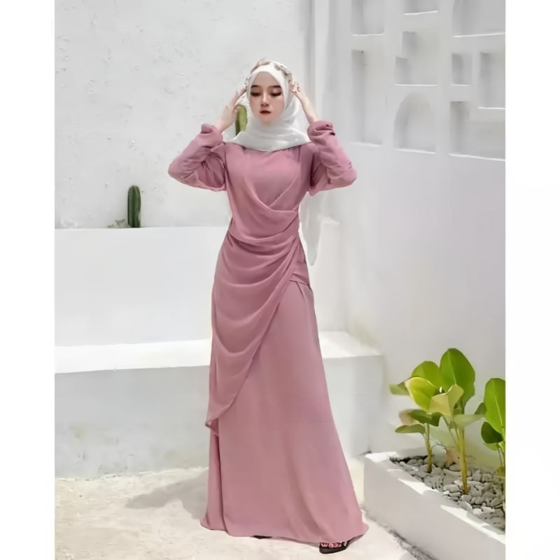 ( BEST SELLER) NEW DRESS BRIDESMAID MALAY ( ALLUNA MAXY) GAMIS PESTA MEWAH DAN ELEGAN / GAMIS MEWAH SIMPLE / DRESS CERUTY BABY DOLL ( READY STOK NO PO) BISA COD