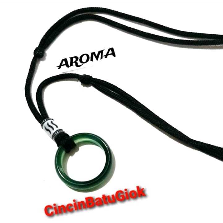 Kalung Tali Bandul Cincin Batu Giok Asli Burma