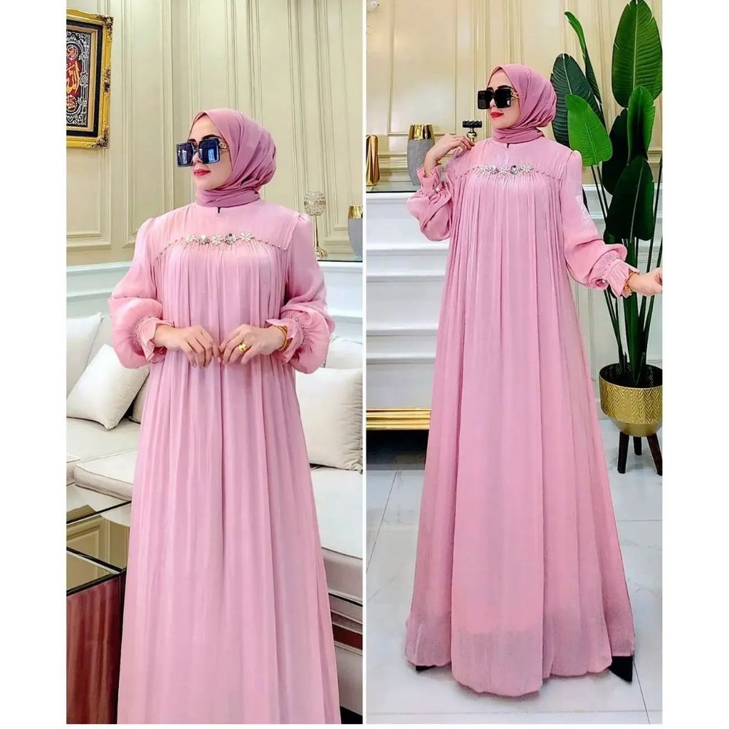 SANDRINA MAXI DRESS GAMIS CERUTY PAYET MODEL TERBARU GAMIS WARNA HITAM BAJU KONDANGAN WANITA KEKNIAN GAMIS PESTA MEWAH ELEGAN DRESS KODANGAN FASHION WANITA MUSLIM GAMIS TERBARU 2024