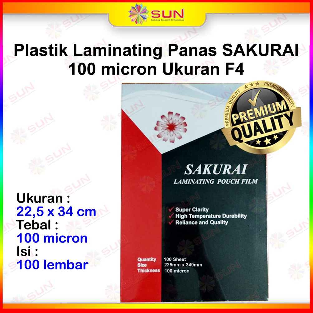 

Kekinian.. Plastik Laminating F4 Sakurai Laminasi Panas Hot Laminating 100 mikron LW0