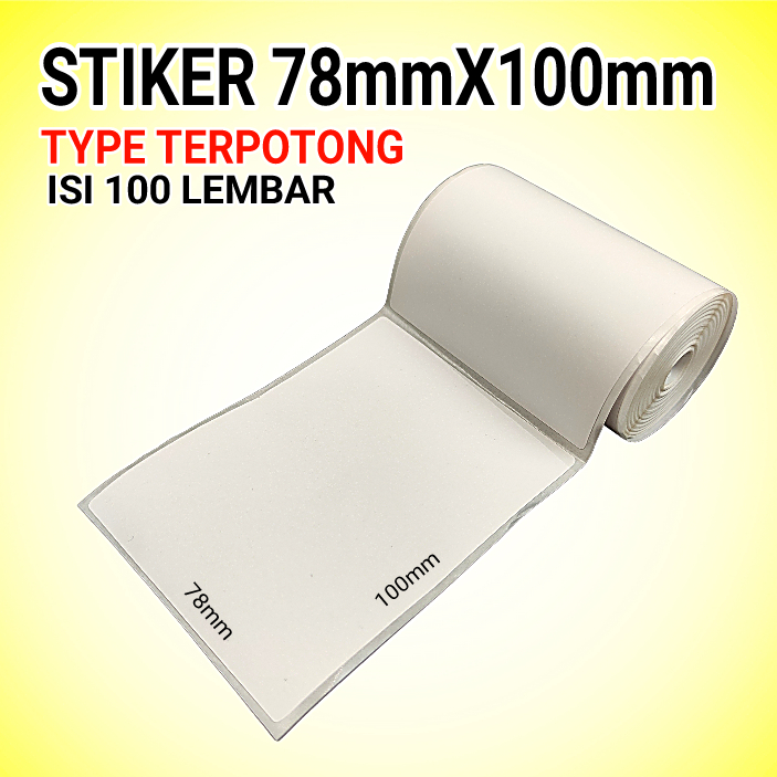 

KERTAS THERMAL LABEL STICKER 78 X 100 MM ISI 100pcs
