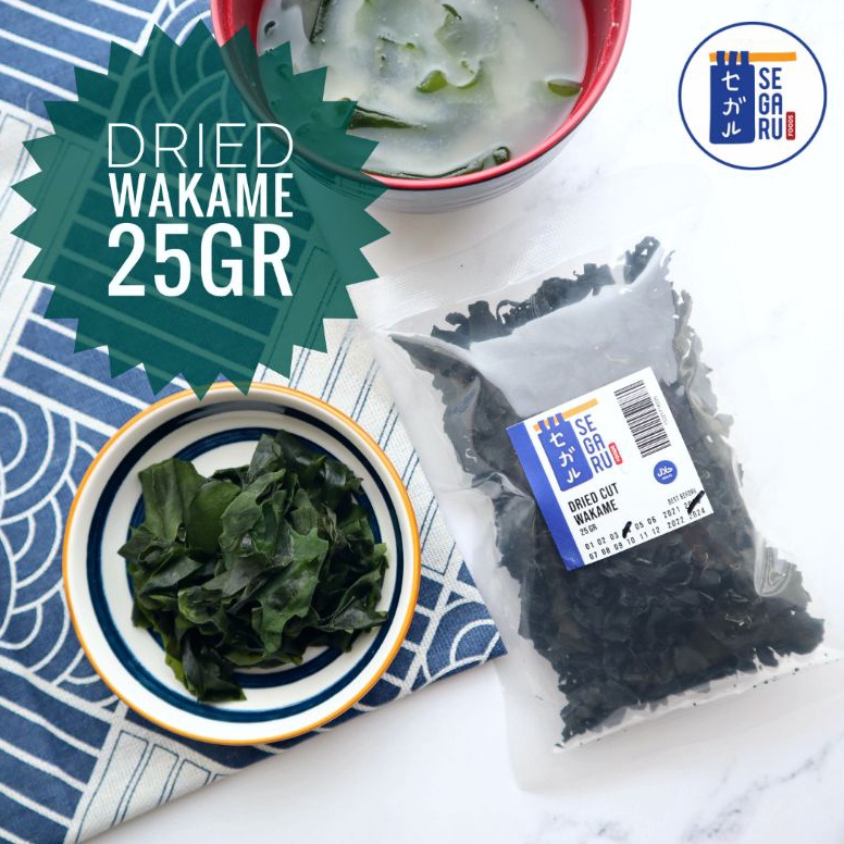 

St0k B4nyak Dried Cut Wakame - Rumput Laut Kering - Untuk Ramen Udon Miso 25 Gr Murah Meriah
