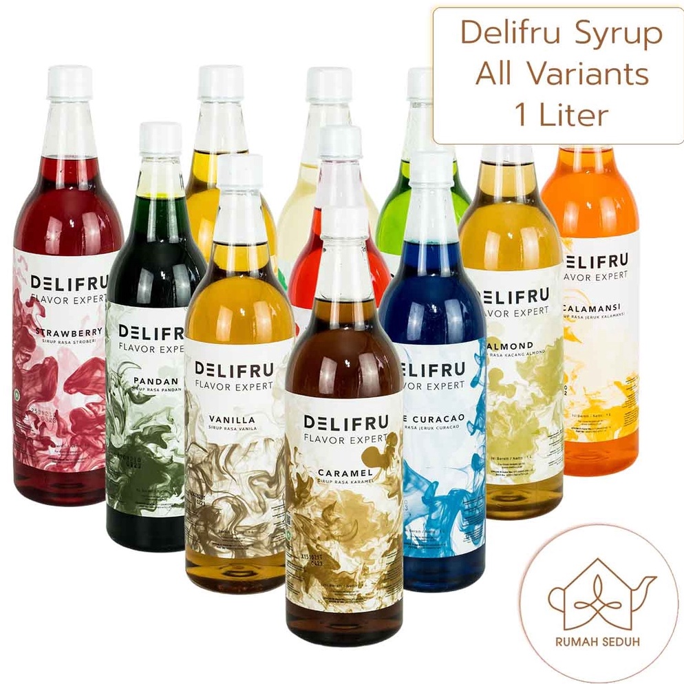 

[♔ U80/] 1L Sirup Delifru : Hazelnut Vanila Raisin Blue Curacao Lychee Mango Premium Syrup 1000mL Buruan Order Gan