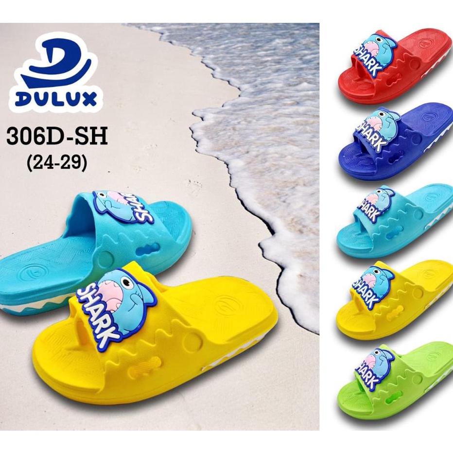 KODE SSN629 DX-306D-SH Sandal Jepit Kokop Anak Laki Laki Karakter Ikan Baby Shark Merek Dulux Ukuran