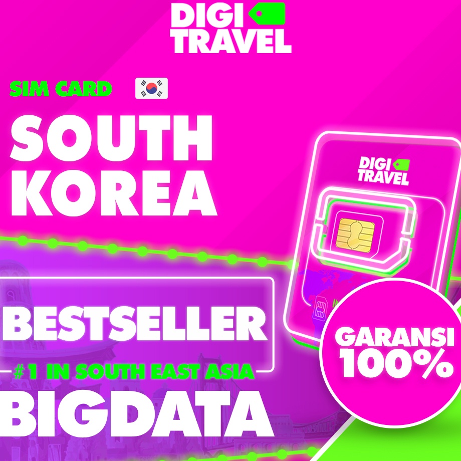 MODEL KVU906 DIGI TRAVEL Sim Card Korea Selatan Kuota 30 Hari | Simcard South Korea Kuota (BUKAN FUP