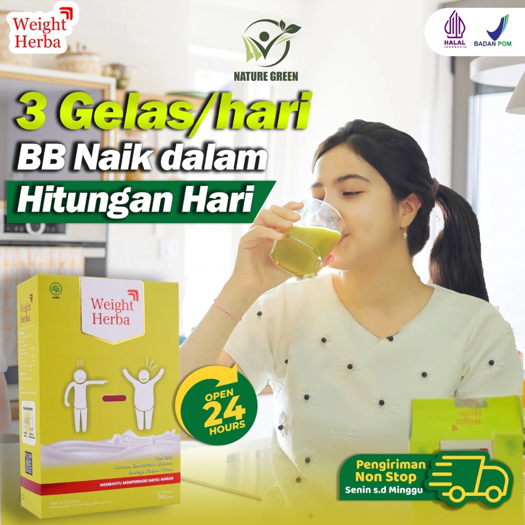 

12.12 FLASH SALE Weight Herba - 100% Original Susu Penggemuk Penambah Berat Badan & Nafsu Makan Tingkatkan Kalori Kualitas Tinggi & Menambah Protein Terbaik Isi 200gr Weight Berat Badan Naik Cepat NatureGreen buruan