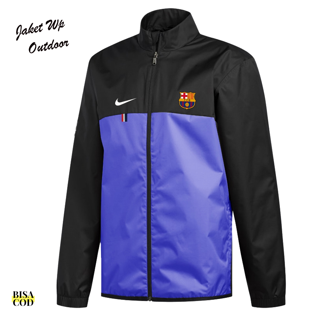 Jaket Outdoor Aquatech Original High Quality Distro Bomber Jacket Logo Barca Terbaru Jaket Varsity W