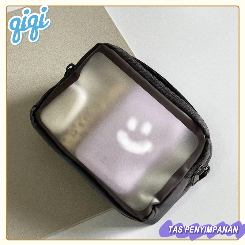 Tas Pouch Kosmetik Polos Transparan Anti Air Tempat Make Up Pouch Kosmetik Transparan - Qiqi Treasur