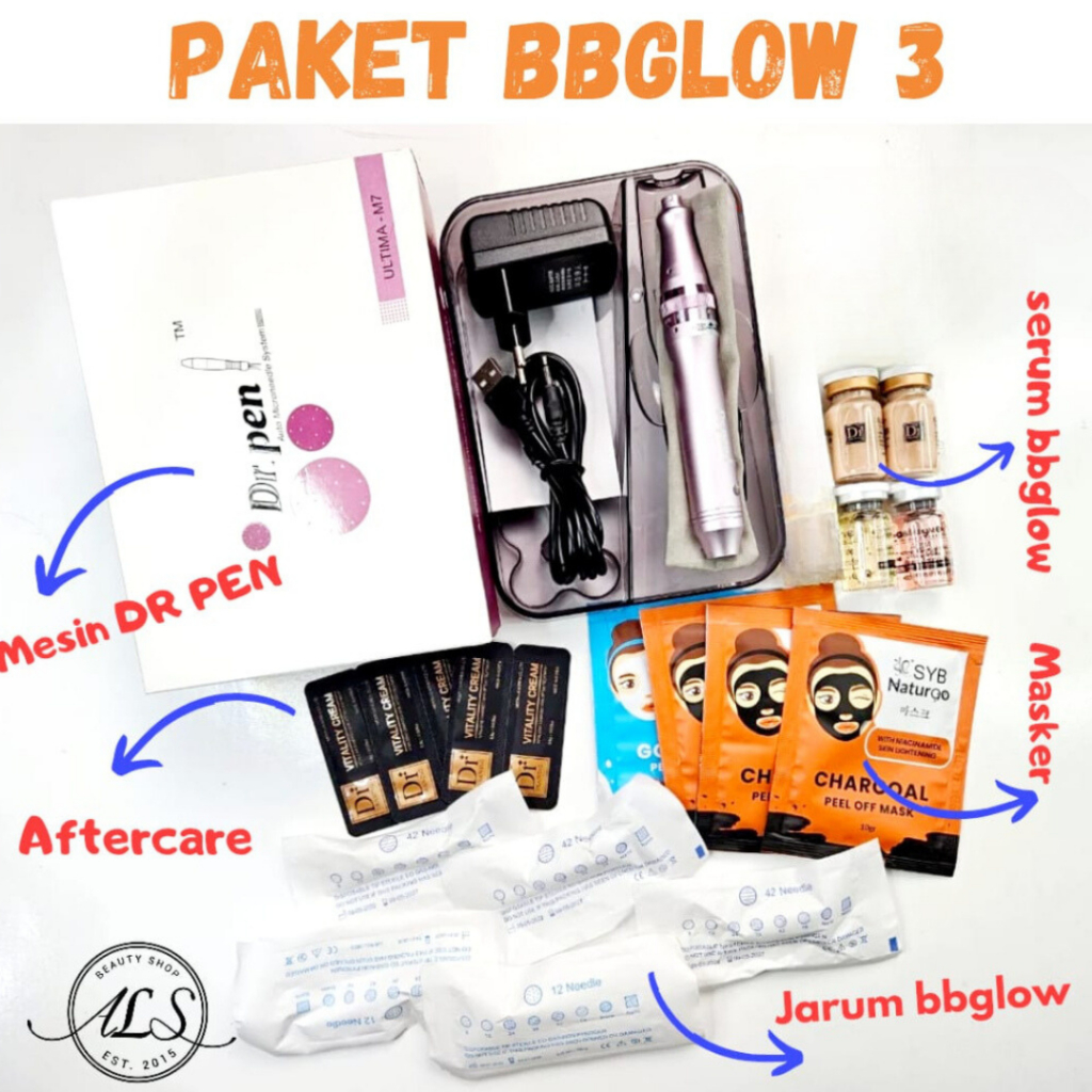 PAKET SULAM BBGLOW 3/Paket Dermapen Original / Dermapen / Paket BB Glow mesin dr pen
