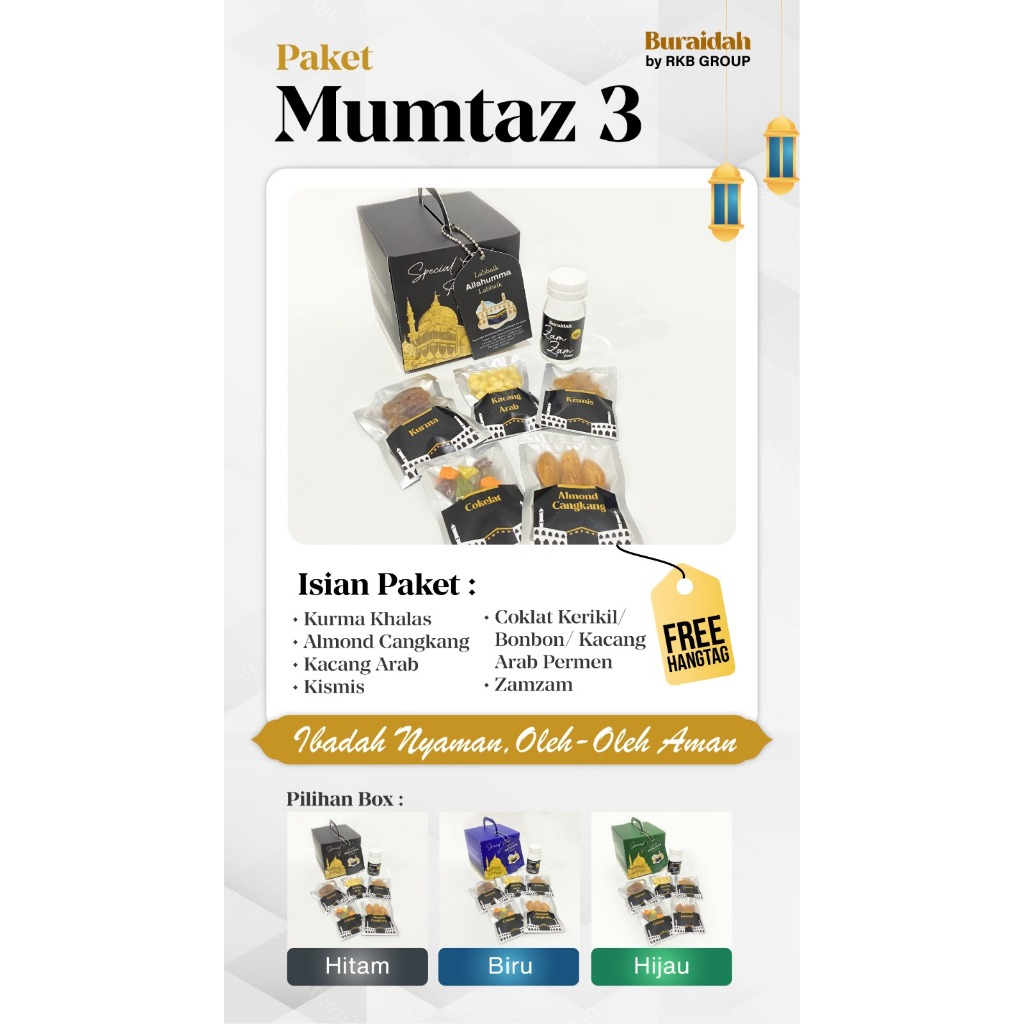 

Ssl09 Paket Mumtaz Oleh Oleh Haji Umroh Box Premium Ekslusif Buraidah