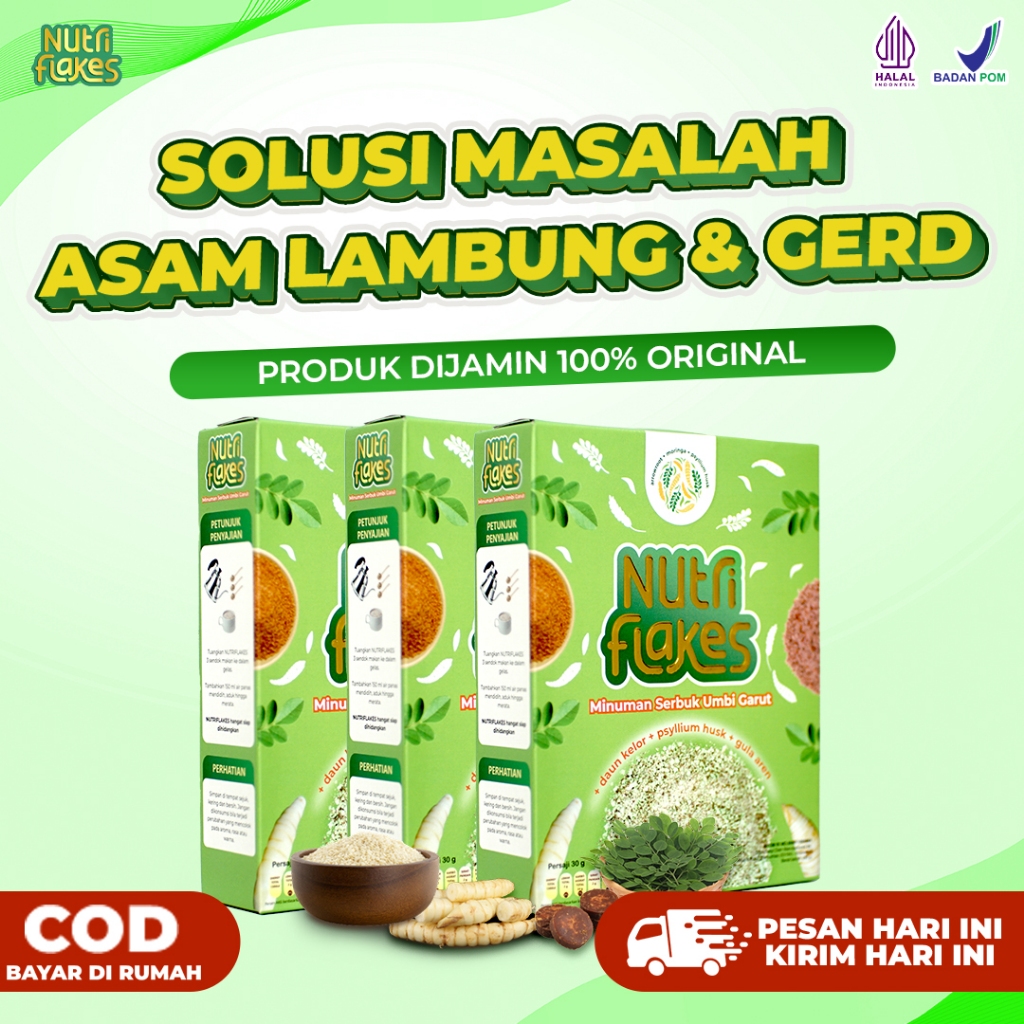 

NUTRIFLAKES SereaL Ubi Garut 3 box 318 280 Gr Obat Asam Lambung Gerd Mag Pengganti Makan Untuk Diet Dengan Terapi Pencernaan