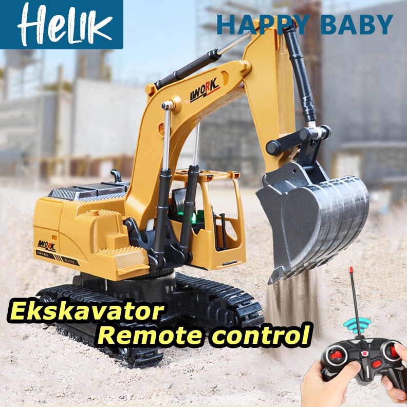 Original Ekskavator Remote Control RC Excavator Beko Remot 6 Channel Skala 1:24 Bahan Paduan Heavy D