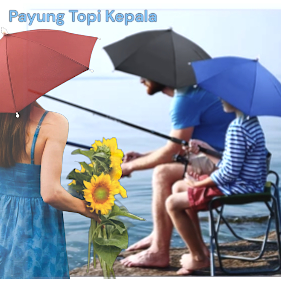 Payung Topi - Topi Payung - Payung Kepala - Payung Mancing Hat Umbrella