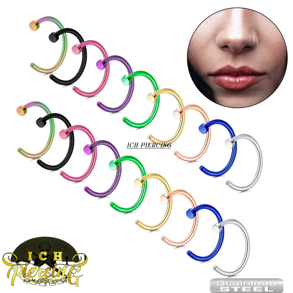 1Pc anting 1Pc anting Hidung Bulat Kecil Bahan Stainless steel Tipis Pria wanita TERMURAH/ Anting hi