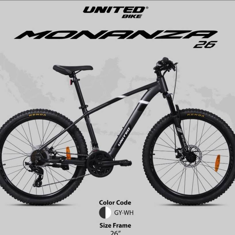SEPEDA GUNUNG MTB UNITED MONANZA 26 inch ALLOY 24 SPEED REM CAKRAM