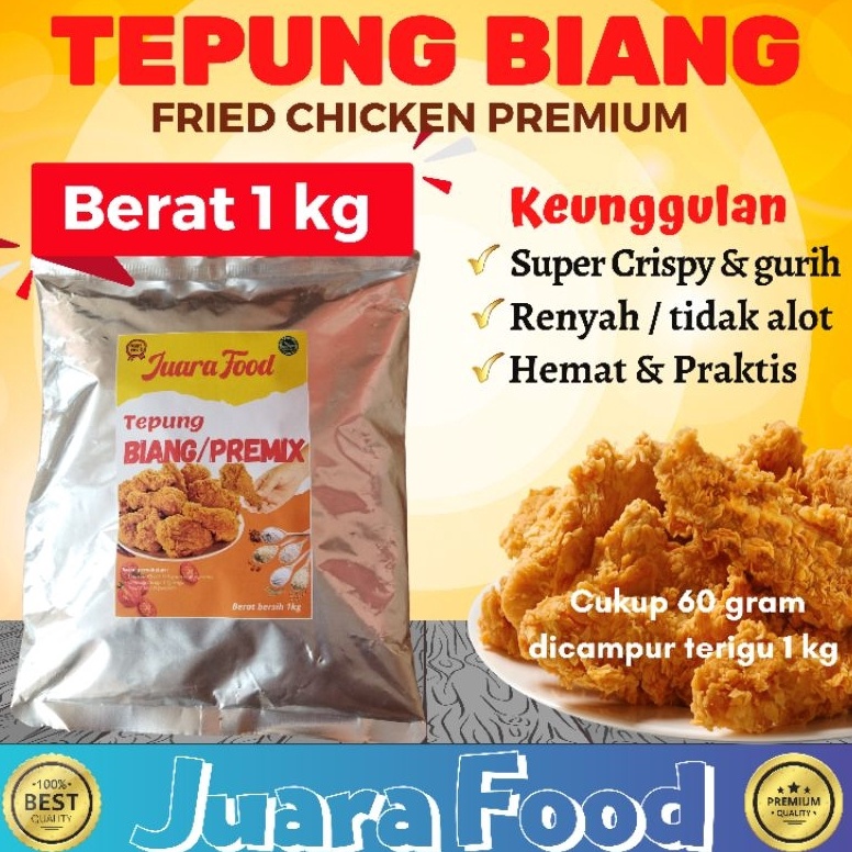 

[♕R35/] TEPUNG BIANG fried chicken premium 1 kg juara food bumbu inti premix [192]