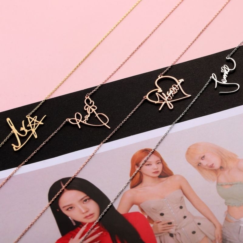 Kalung Tanda Tangan member Blackpink Necklace Signature Blackpink Kalung Kpop Blackpink