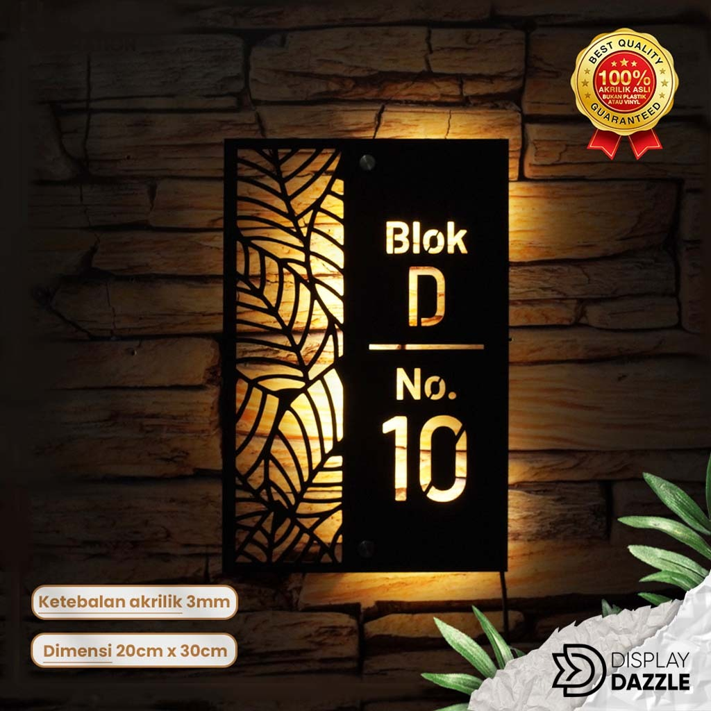 Nomor Rumah LED Akrilik Backlight