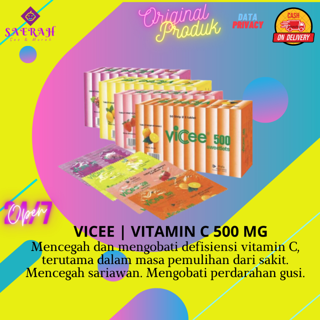 Vicee | Vitamin C 500 Mg | Vicee Lemon | Vicee Grape | Vicee Orange | Vicee 2 Tablet
