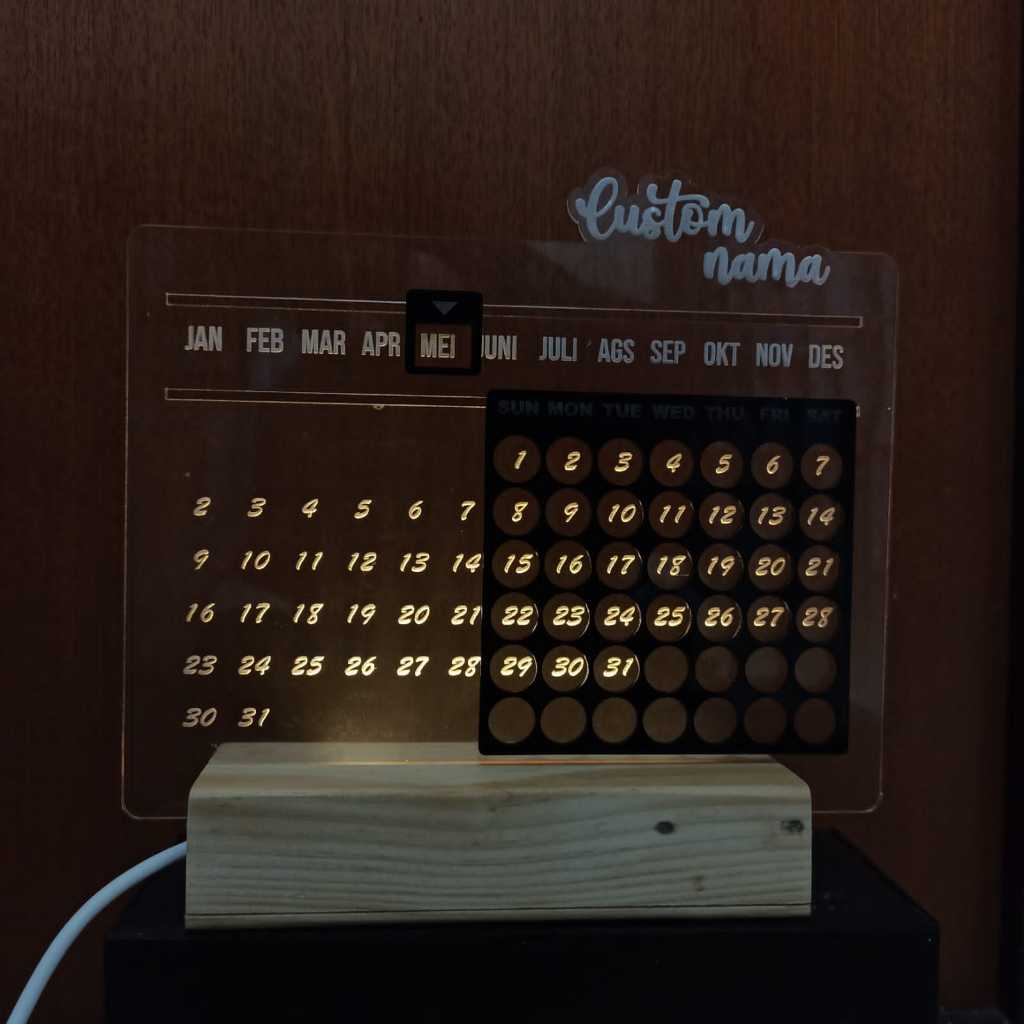 

Kalender 2025 akrilik bisa custom nama/Kalender Abadi Aesthetic