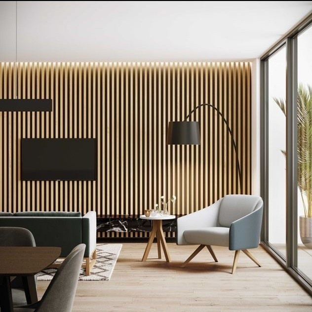 RB WPC Wood Wall Panel PVC Dekorasi Dinding Wallpanel WoodPanel Stiker Hiasan Dinding Wallpaper