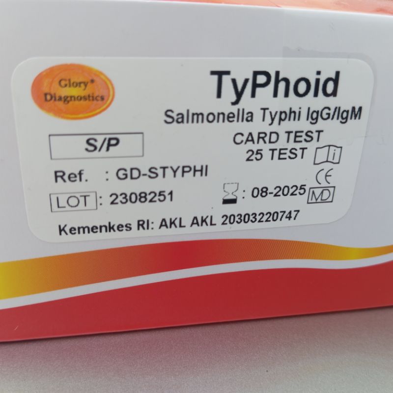 Typhoid IGG/IGM Salmonella Typhi Glory Diagnostic