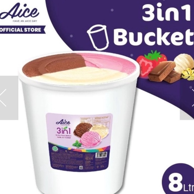 

NNPC1545 Dijamin Ori AICE 3in1 Bucket Ice Cream Es Krim Ember 8L Eskrim