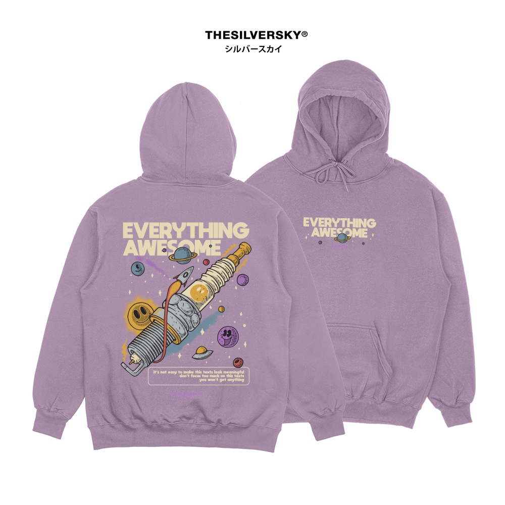 Thesilversky Everything Awesome Hoodie Galaxy Retro Jumper Pullover