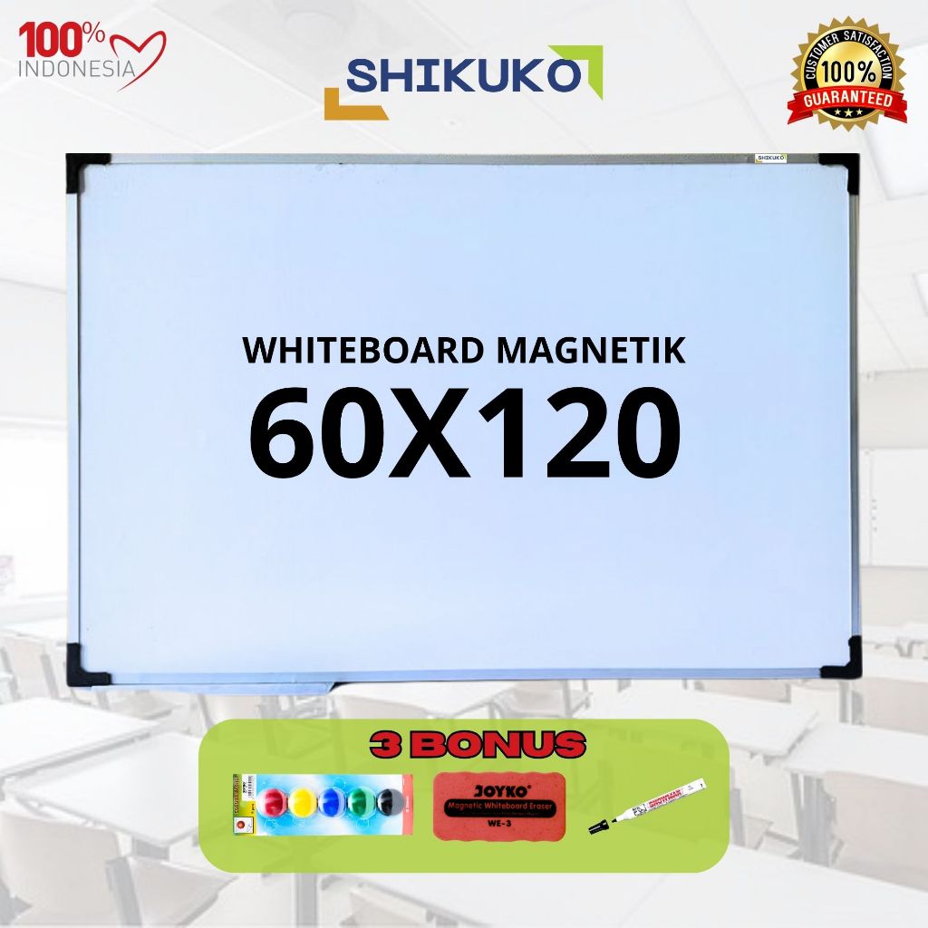 

Whiteboard Magnetic Uk 60x120 Cm Papan Tulis Magnet Belajar SHIKUKO