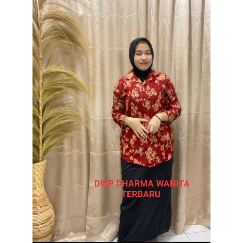 ATASAN  DWP DHARMA WANITA MOTIF KEKINIAN SERAGAM DHARMA WANITA TERBARU SERAGAM BATIK DEWASA BATIK DH