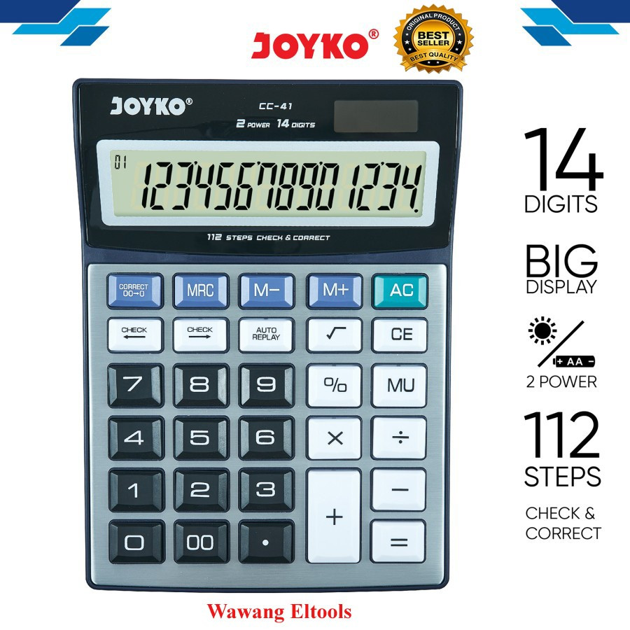 

Calculator / Kalkulator Joyko CC-41 / 14 Digits / KALKULATOR BESAR /Check Correct