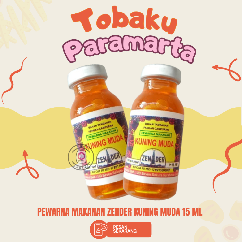 

PEWARNA MAKANAN ZENDER KUNING MUDA 15 ML / PEWARNA MAKANAN ZENDER