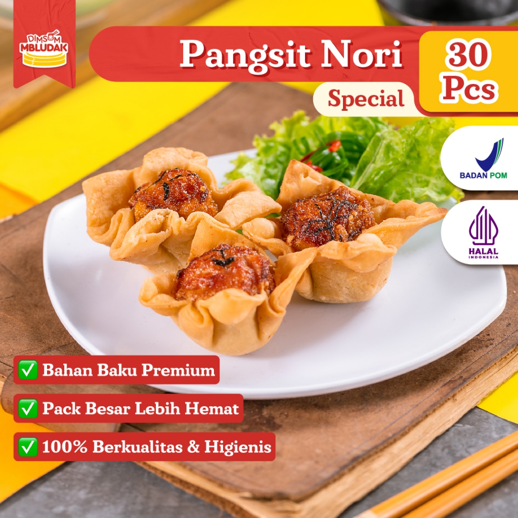 

Dimsum Mbludak Pangsit Nori Frozen Dimsum Special Halal 30 Pcs