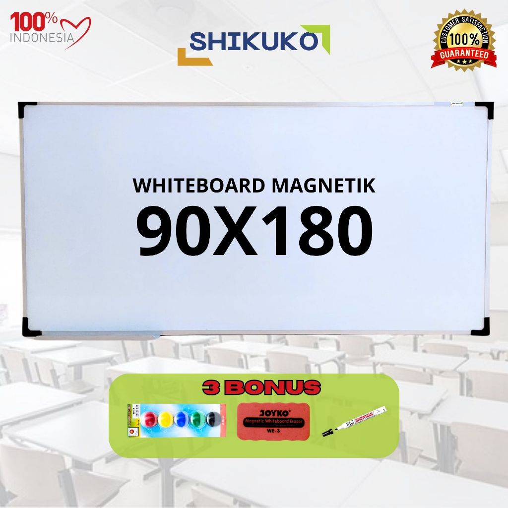 

PAPAN TULIS MAGNET 90X180cm/ White Board / Papan Tulis Gantung Magnet SHIKUKO