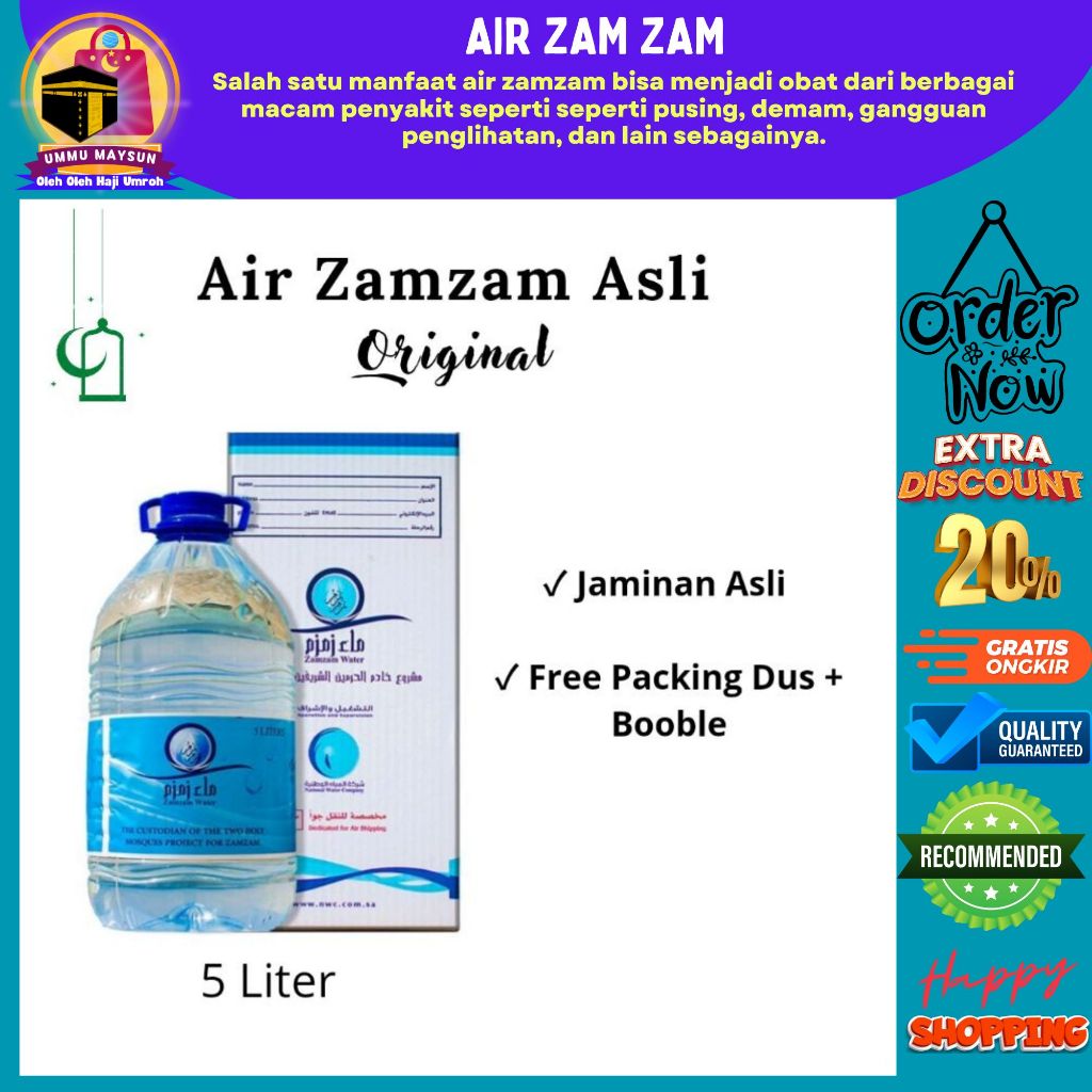 

Air zamzam asli kemasan 5 liter non BARCODE