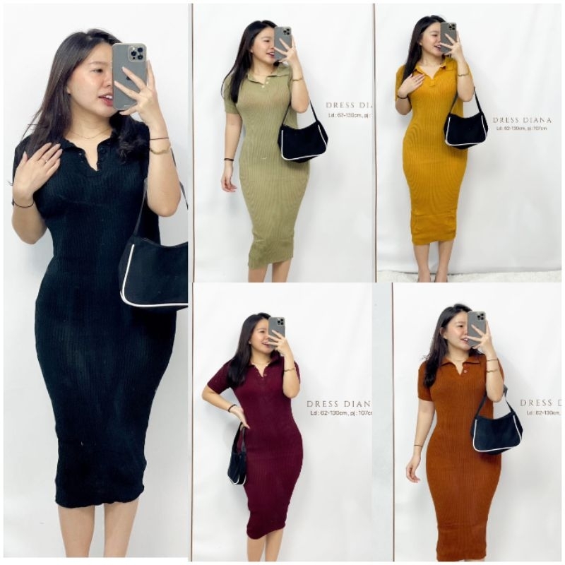 LONG DRESS DIANA DRESS RAJUT WANITA DRESS BODYCON TERBARU DRESS RAJUT KOREA LONGDRESS DIANA SEXY 12