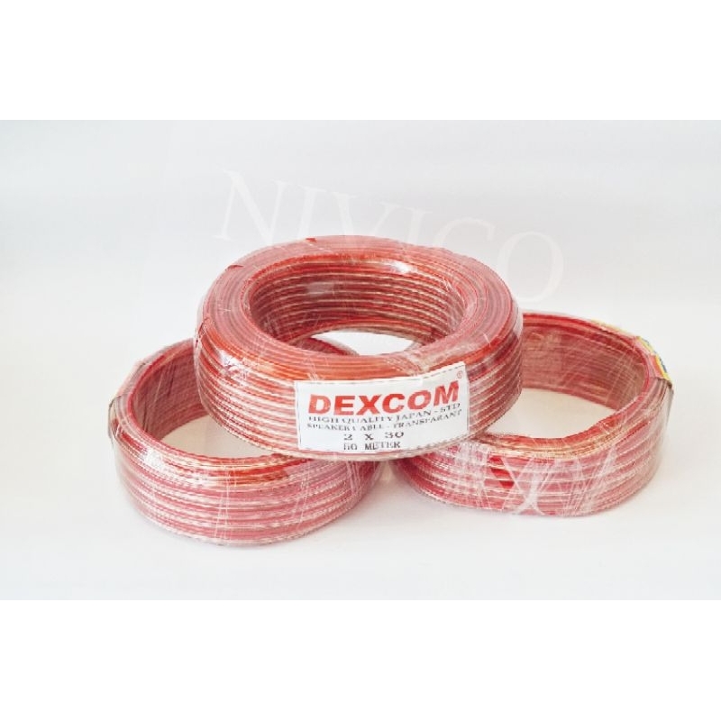 Kabel serabut AUDIO speaker kabel transparan DEXCOM (2X30) 50 M HIGH QUALITY JPN STD
