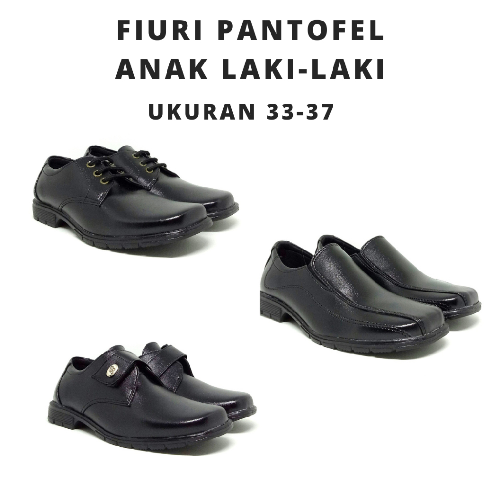 FIURI GROUP - PANTOFEL ANAK - SEPATU PANTOFEL FORMAL SEKOLAH ANAK LAKI-LAKI GROUPING