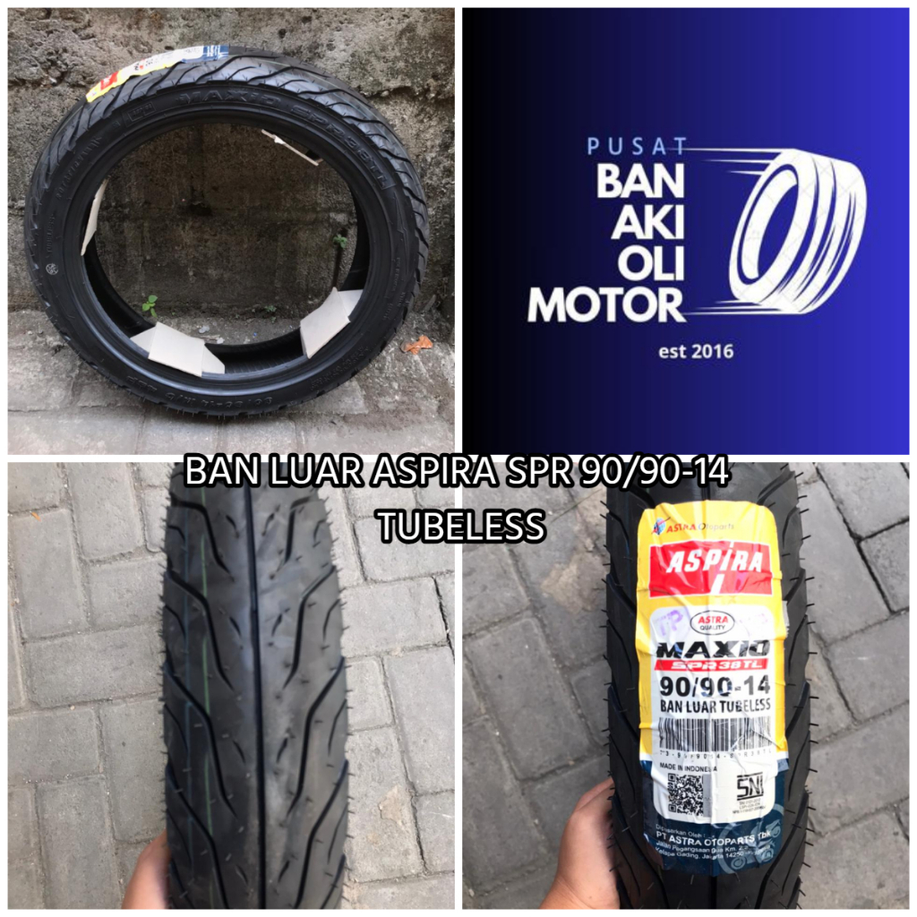 BAN LUAR BELAKANG MATIC ASPIRA 90/90-14 TUBELESS || BAN LUAR ASPIRA 90/90 -14 BAN TUBLESS