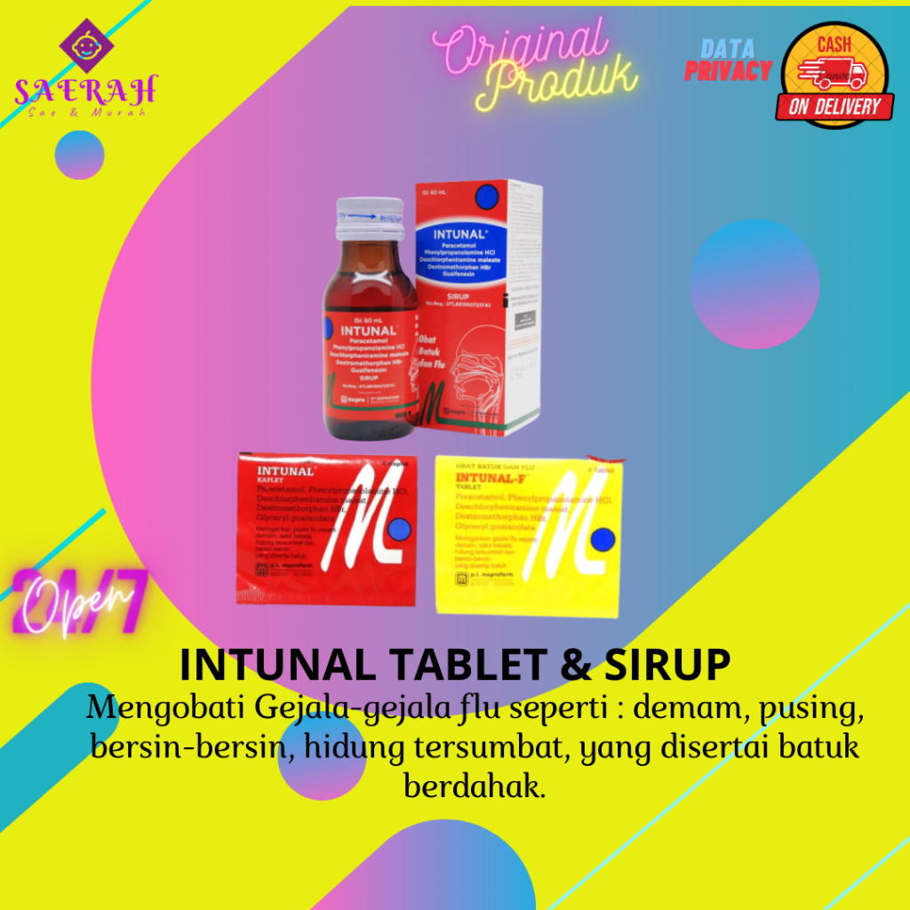 Intunal 4 Tablet | Intunal Forte 4 tablet | Intunal Sirup | Intunal Obat Flu dan Batuk