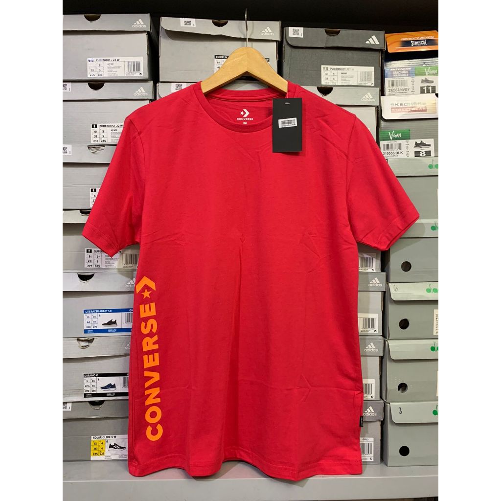 Converse Men T-shirt Red CONX3MT501RD Kaos Pria Original