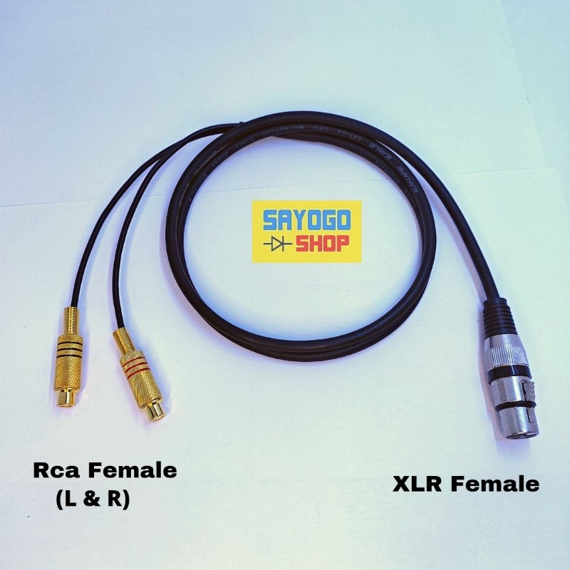 Audio Adapter Jack Canon XLR Female to Double RCA Female (L&R)