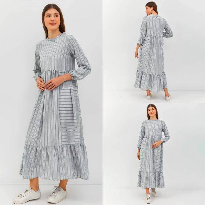 Dress Wanita Maxi Graphis - grey