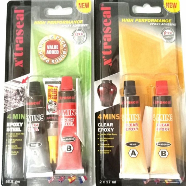 

Dijual Murah Lem Epoxy/Lem Resin/Lem 4menit warna Grey/Clear setara Dextone Epoxy