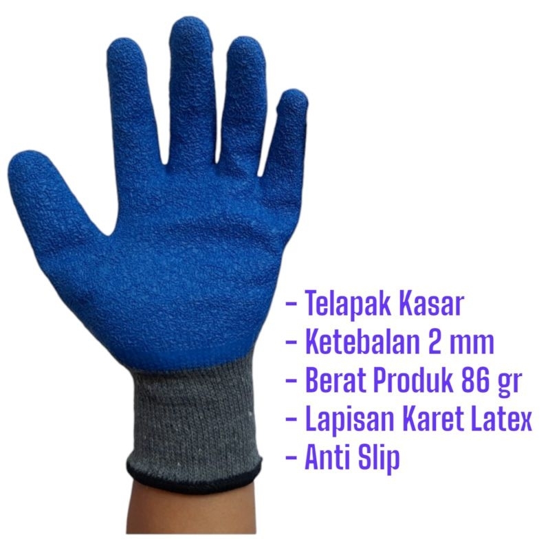 Sarung Tangan Safety Anti listrik statis cut resistant Kombinasi Katun Lapis Karet Tebal