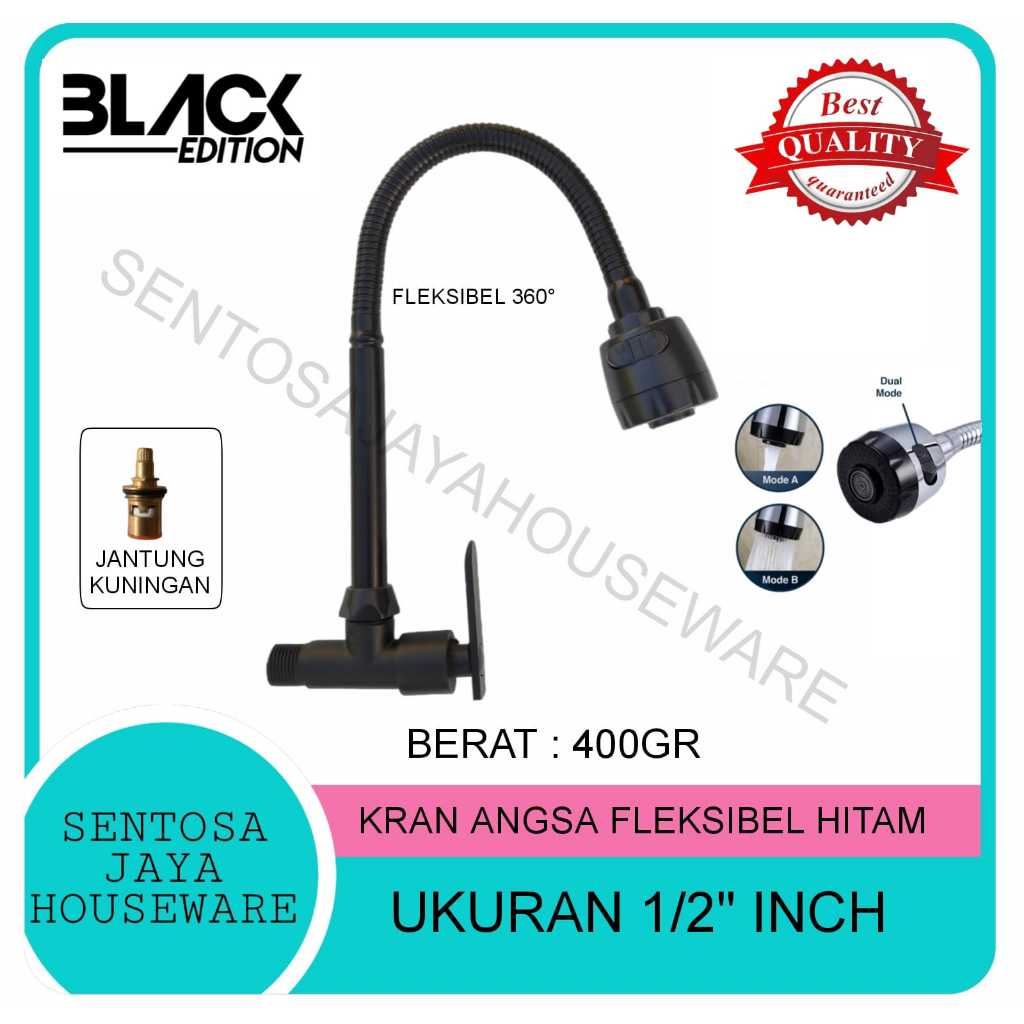 KRAN CUCI PIRING FLEKSIBEL HITAM / KRAN ANGSA DAPUR FLEKSIBEL HITAM MODEL ONDA