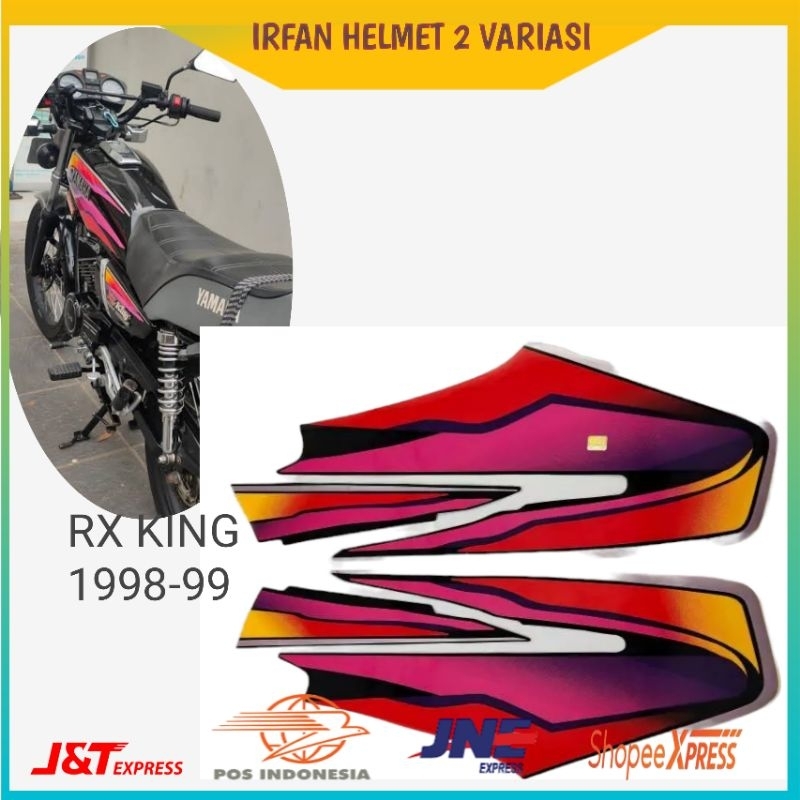 STIKER STRIPING MOTOR YAMAHA RX KING TAHUN 1998-1999 HITAM MERAH STIKER STRIPING STANDAR BERKUALITAS