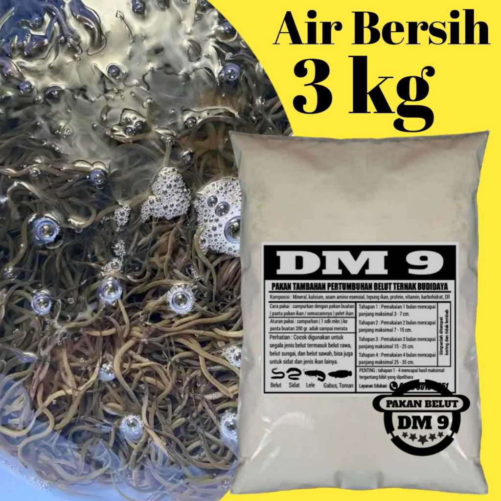 pakan belut ternak kolam air bersih 3 kg